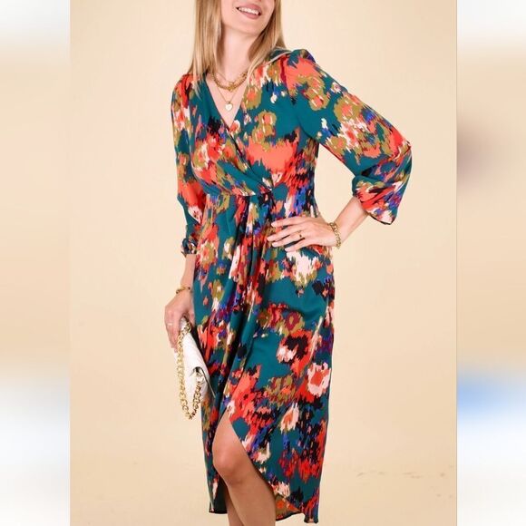 NWT Luxedo Abstrct Print Tulip Dress - Picture 2 of 16